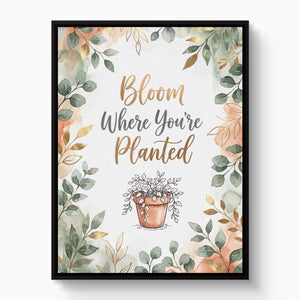Bloom Where Planted — bloom where planted white studio framed black