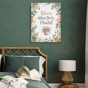 Bloom Where Planted — bloom where planted sq green bed 1port flush print