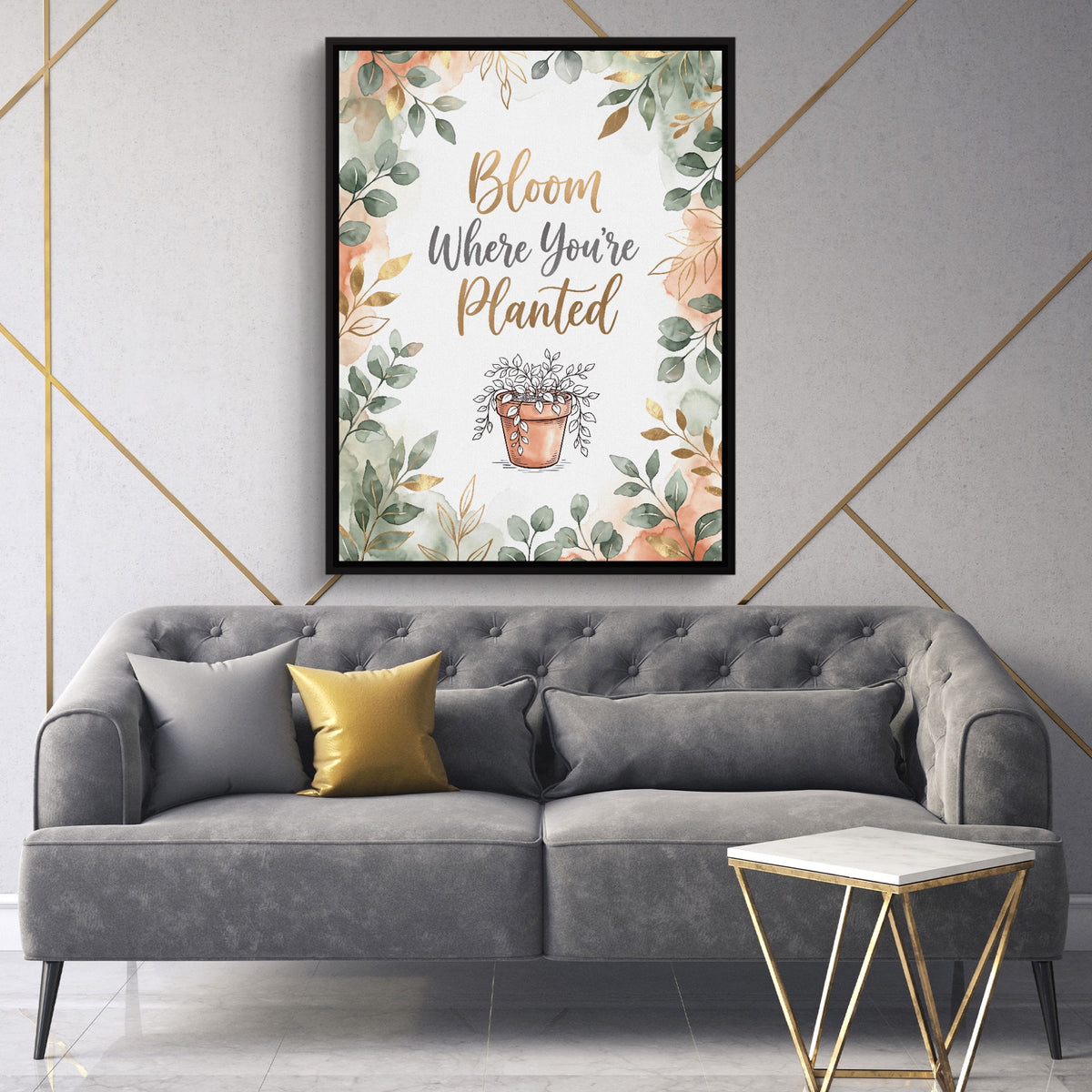 Bloom Where Planted — bloom where planted sq high fashion 1port framed black
