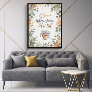 Bloom Where Planted — bloom where planted sq high fashion 1port framed black