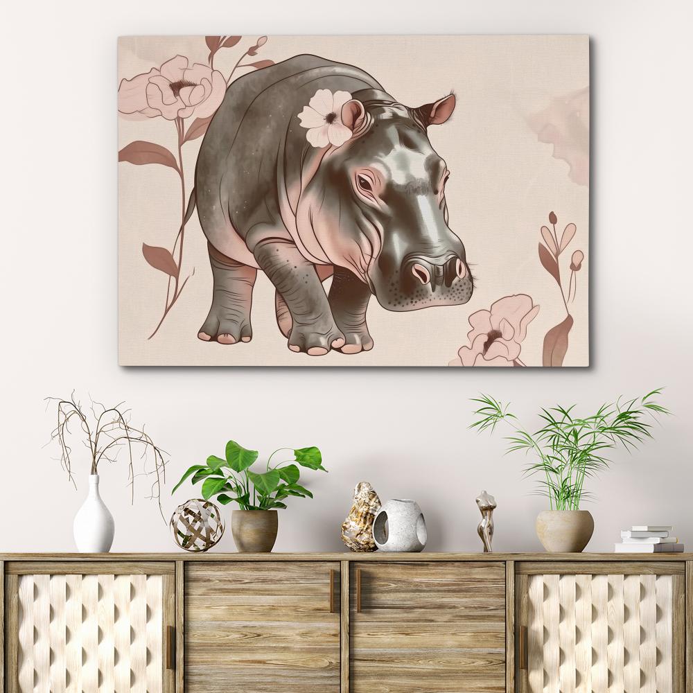 Blooming Hippo - Luxury Wall Art