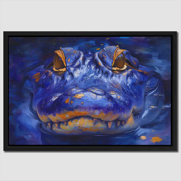 Blue Crocodile in a room