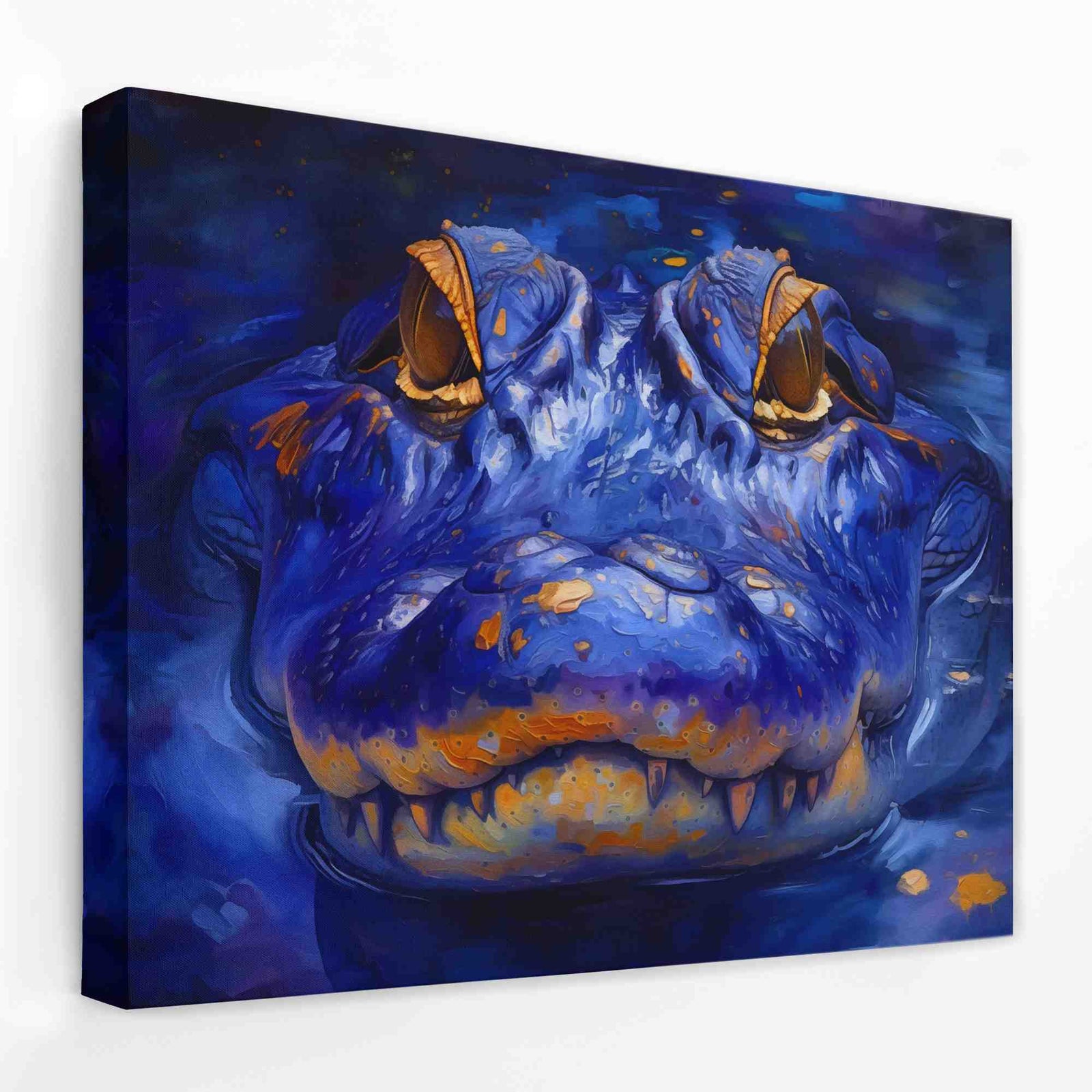 Blue Crocodile - Animals Canvas Wall Art