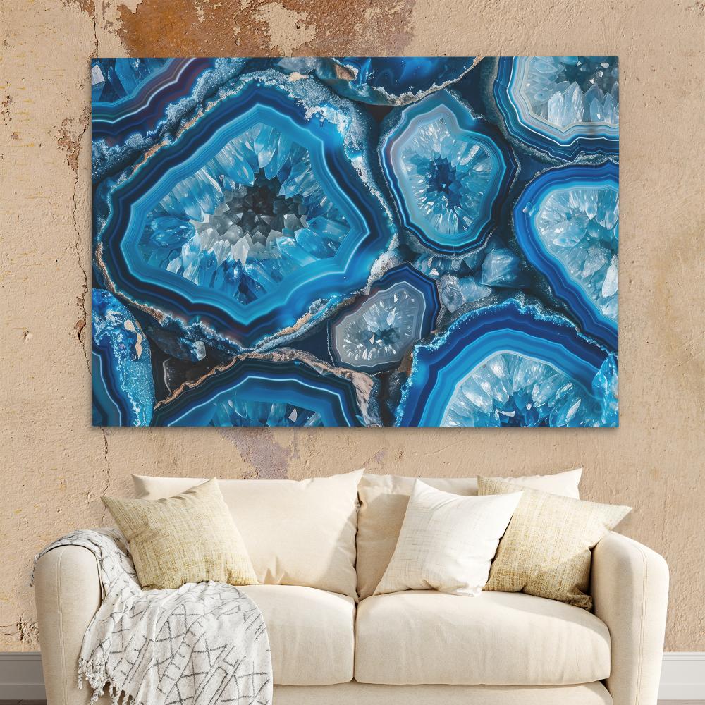 Blue Crystal Geode - Luxury Wall Art