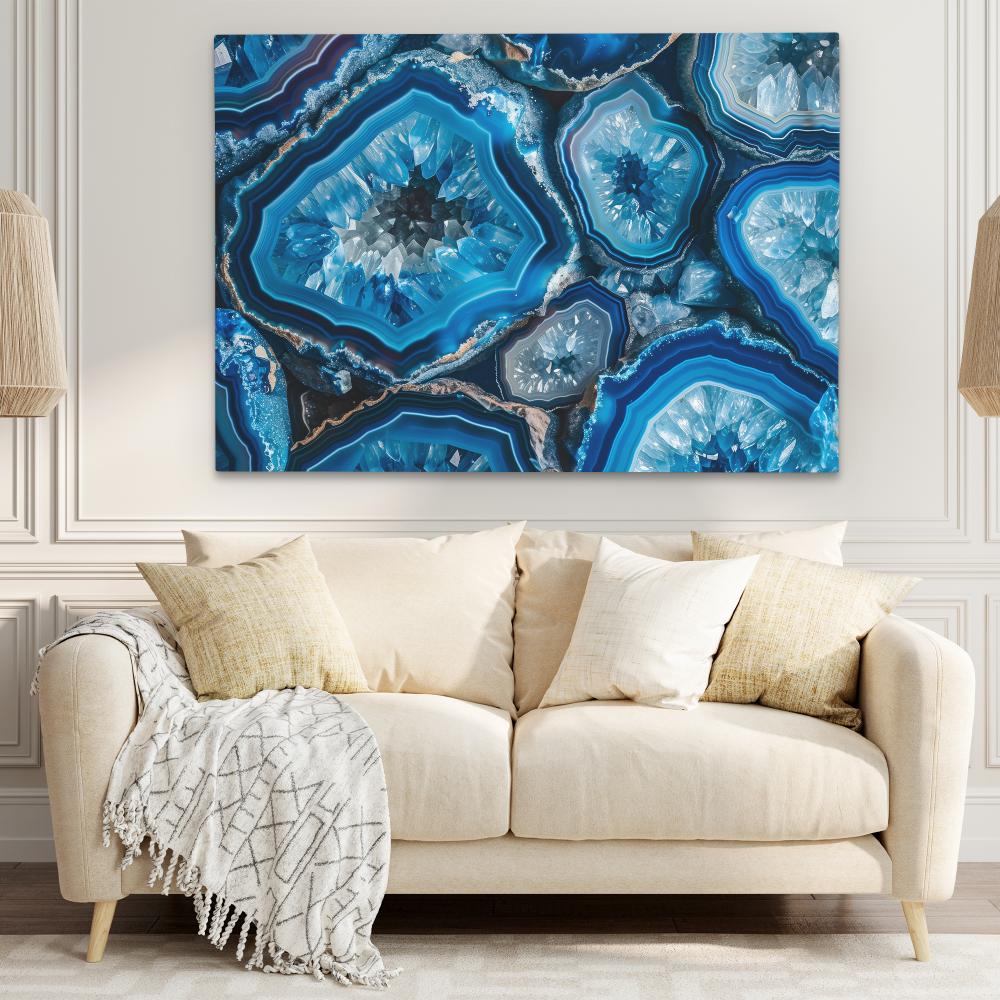 Blue Crystal Geode - Luxury Wall Art