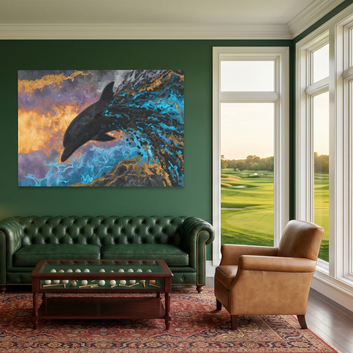Blue Dolphin Burst — Blue Dolphin Burst Green Golf House Land 97