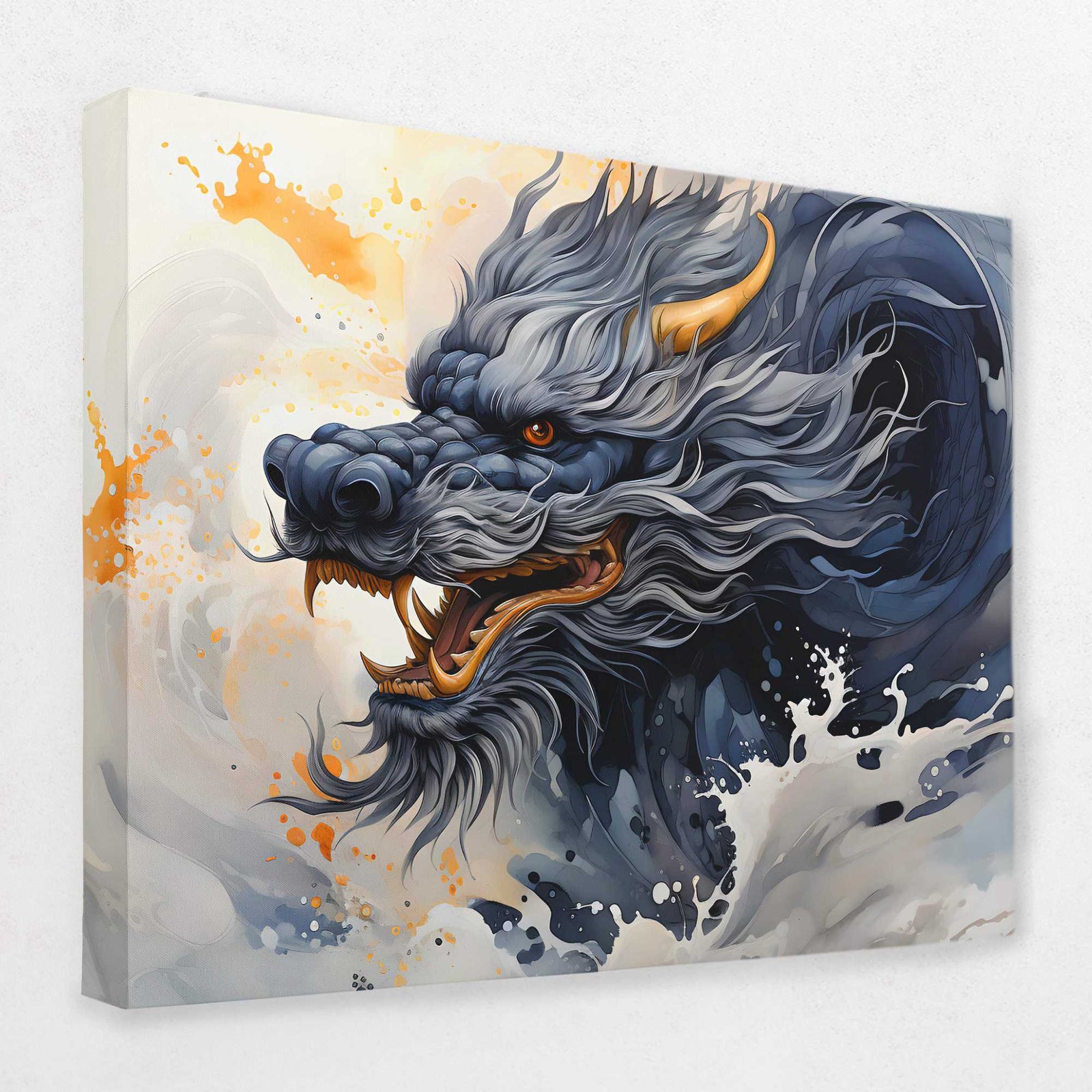 Blue Dragon - Asian Canvas Wall Art
