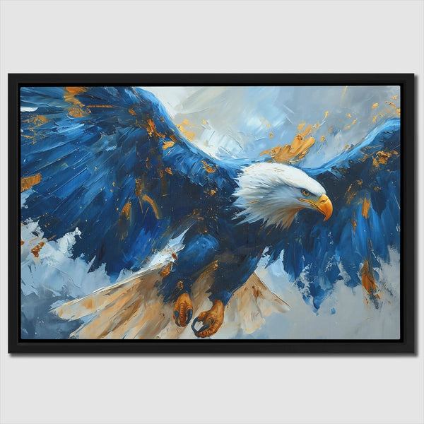 Blue Eagle Flying in a room