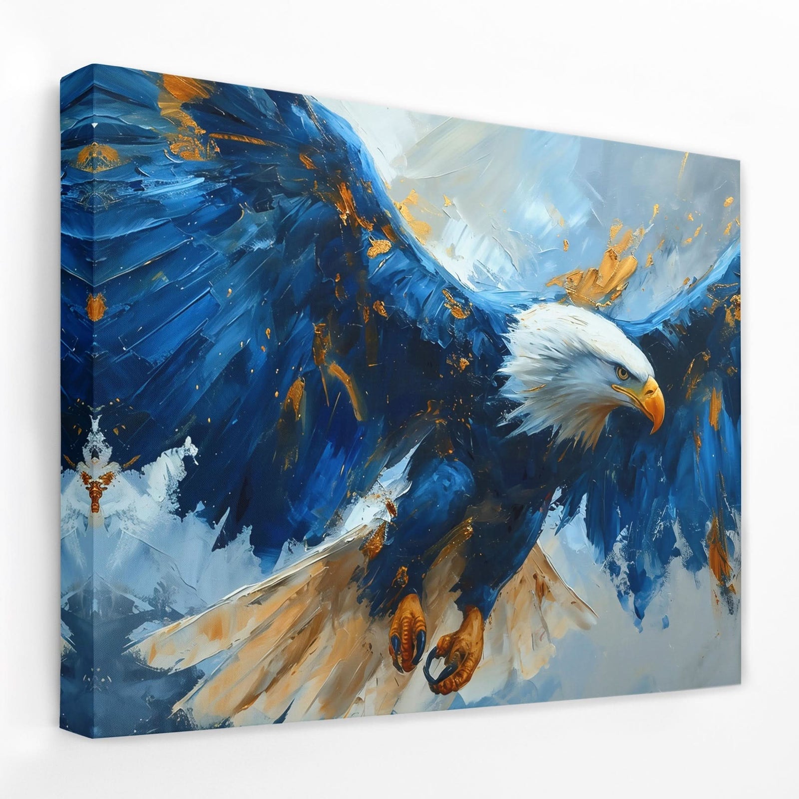 Blue Eagle Flying - Animals Canvas Wall Art