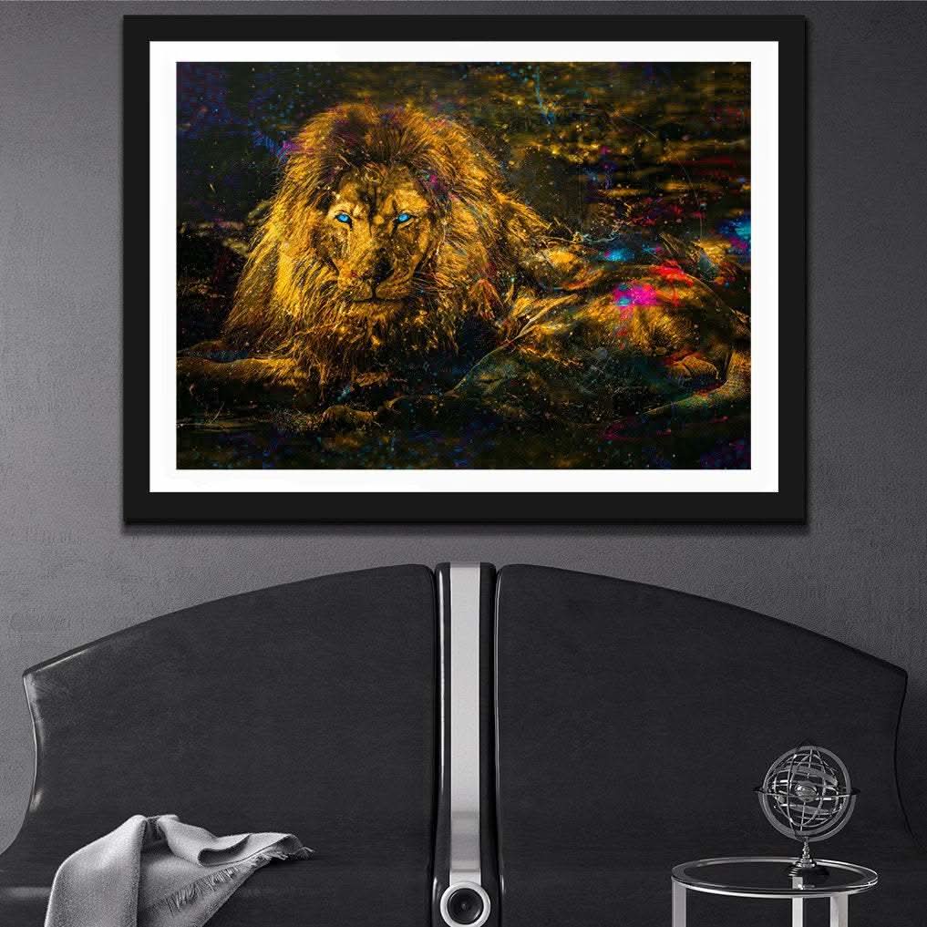 Blue Eye'd Lion Semi-gloss Print - Animals Canvas Wall Art