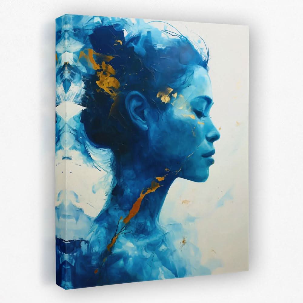 Blue Face - Female Canvas Wall Art
