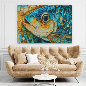 Blue Fish Scales - Luxury Wall Art