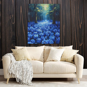 Blue Floral Forest - Luxury Wall Art