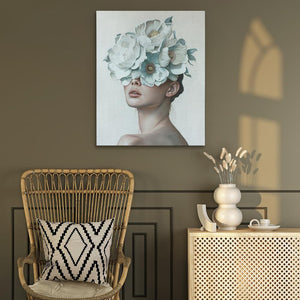 Blue Flower Lady - Luxury Wall Art