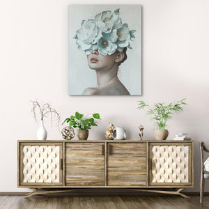 Blue Flower Lady - Luxury Wall Art