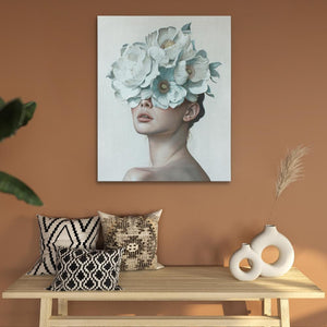 Blue Flower Lady - Luxury Wall Art