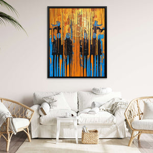 Blue - Gold Symphony - Luxury Wall Art