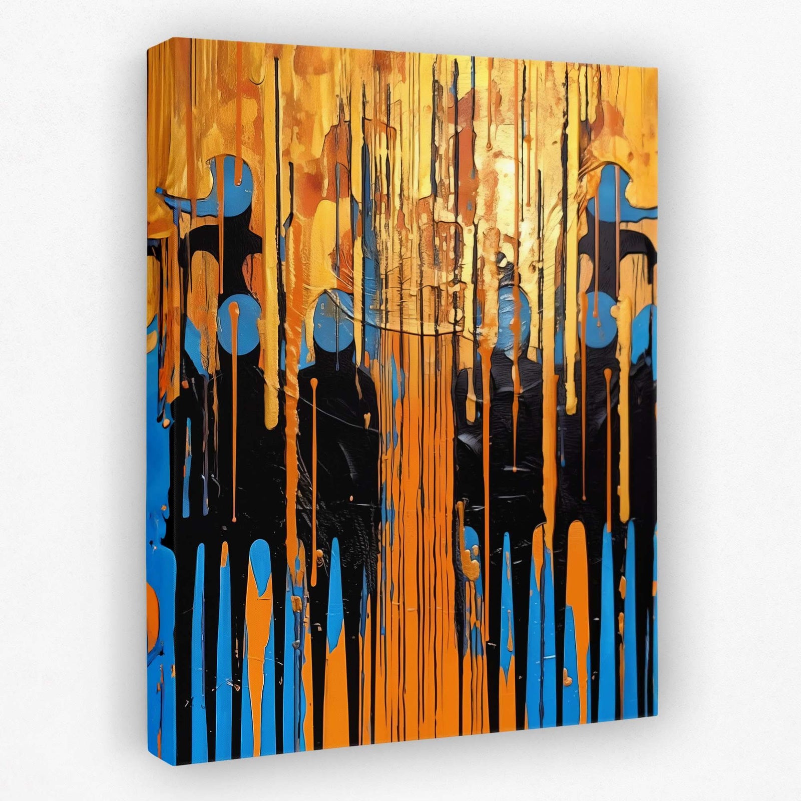 Blue-Gold Symphony - Luxury Wall Art