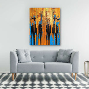 Blue - Gold Symphony - Luxury Wall Art