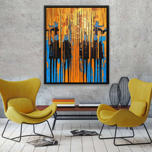 Blue - Gold Symphony - Luxury Wall Art