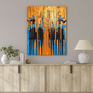 Blue - Gold Symphony - Luxury Wall Art