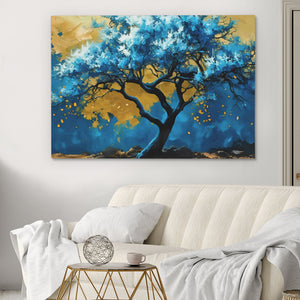 Blue Gold Tree - Luxury Wall Art