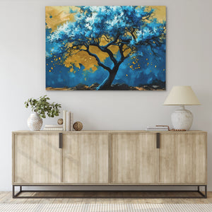 Blue Gold Tree - Luxury Wall Art