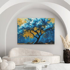 Blue Gold Tree - Luxury Wall Art