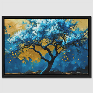 Blue Gold Tree - Luxury Wall Art