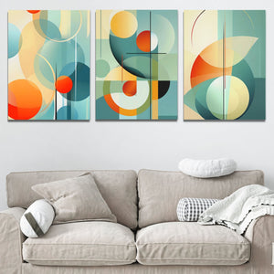 Blue Green Pastels (3) Set - Luxury Wall Art