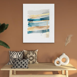 Blue Lines With Gold - Luxury Wall Art