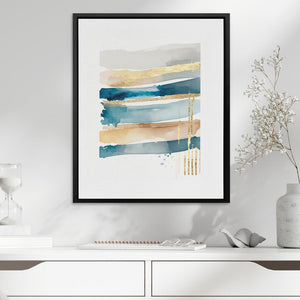 Blue Lines With Gold - Luxury Wall Art