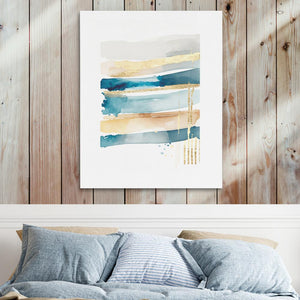 Blue Lines With Gold - Luxury Wall Art