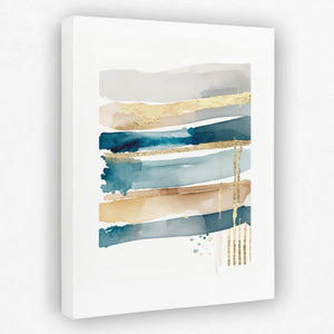 Blue Lines With Gold - Luxury Wall Art