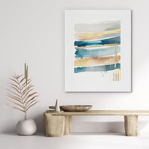 Blue Lines With Gold - Luxury Wall Art