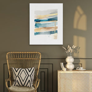 Blue Lines With Gold - Luxury Wall Art