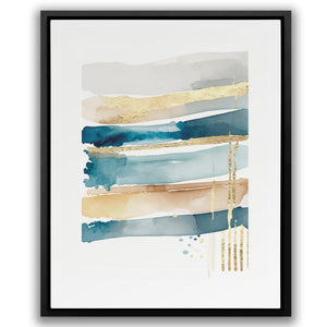 Blue Lines With Gold - Luxury Wall Art