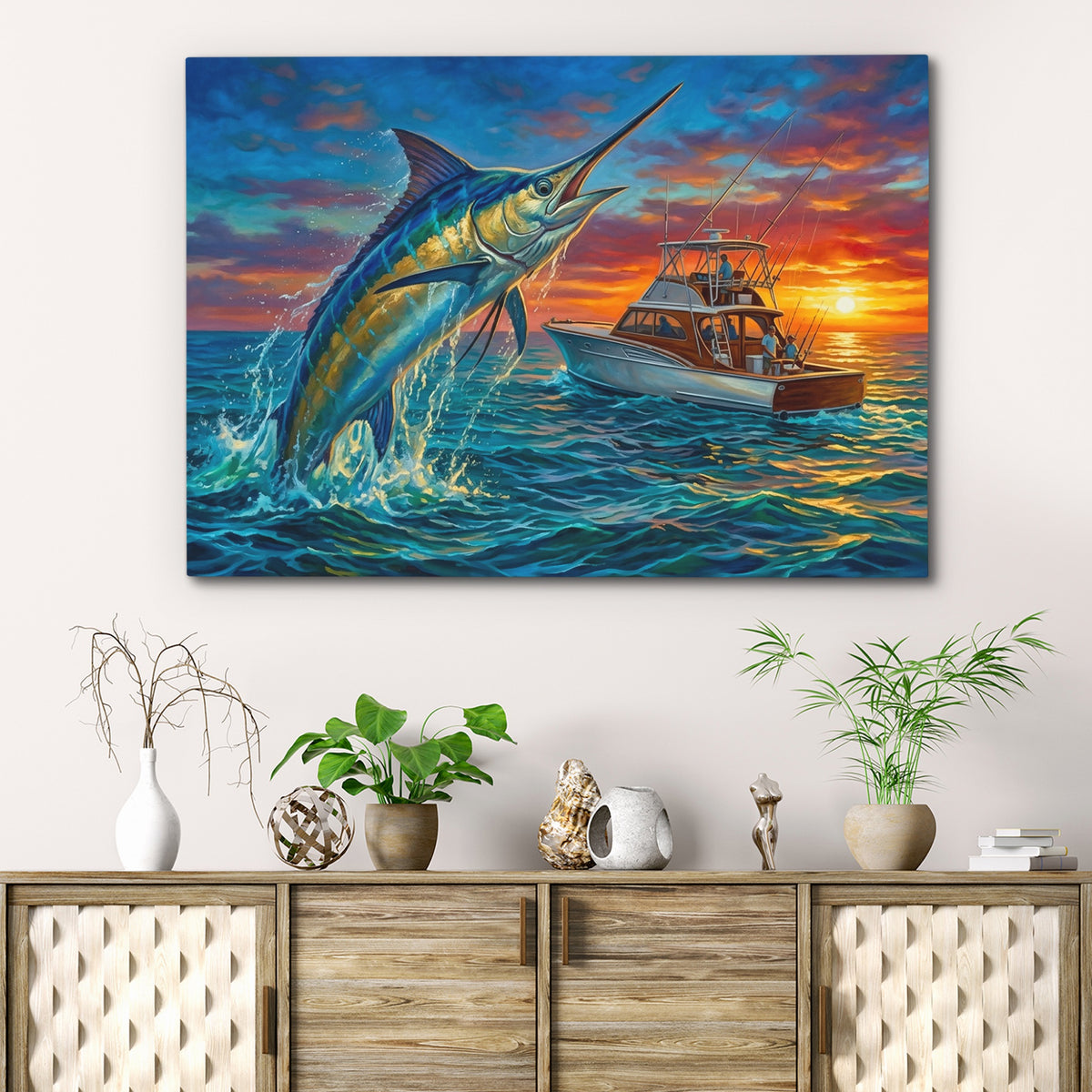 Blue Marlin Sunset — Blue Marlin Sunset Beach Cabinet 23