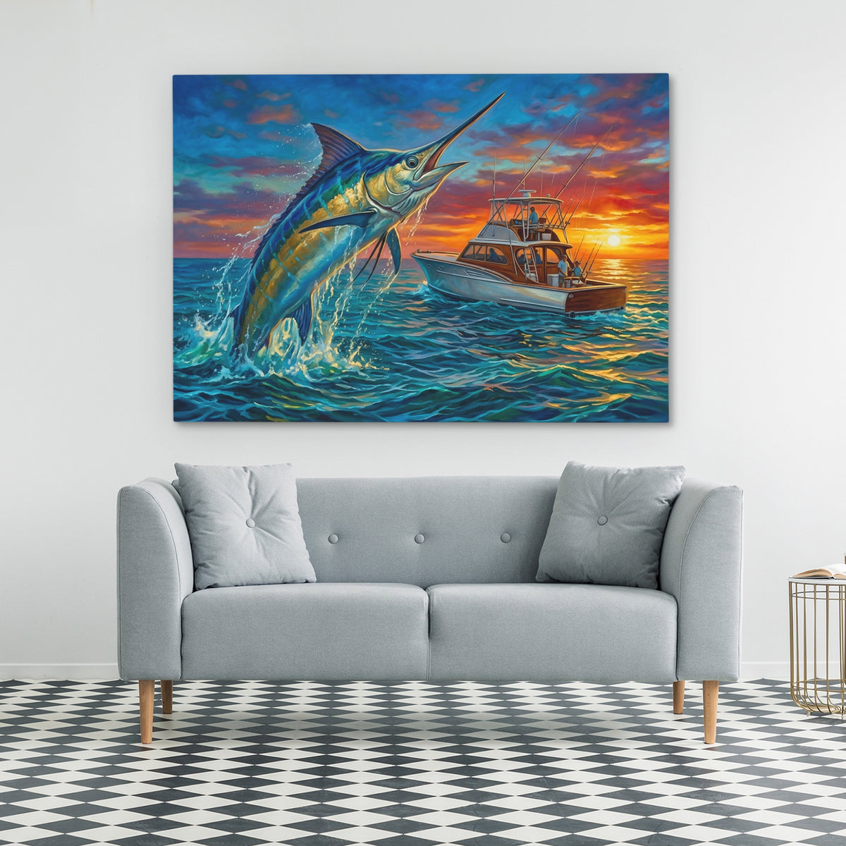Blue Marlin Sunset — Blue Marlin Sunset Checkered Floor 39