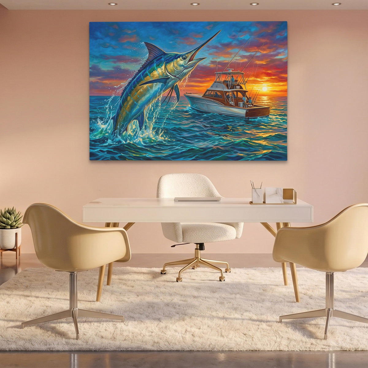 Blue Marlin Sunset — Blue Marlin Sunset Pink Office Land 135