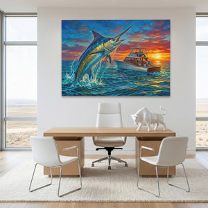 Blue Marlin Sunset — Blue Marlin Sunset White Bull Room Land 183