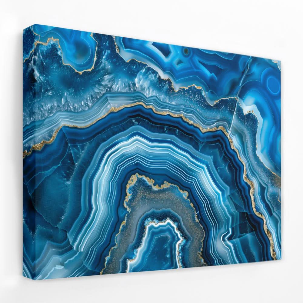 Blue Mineral - Crystal Canvas Wall Art