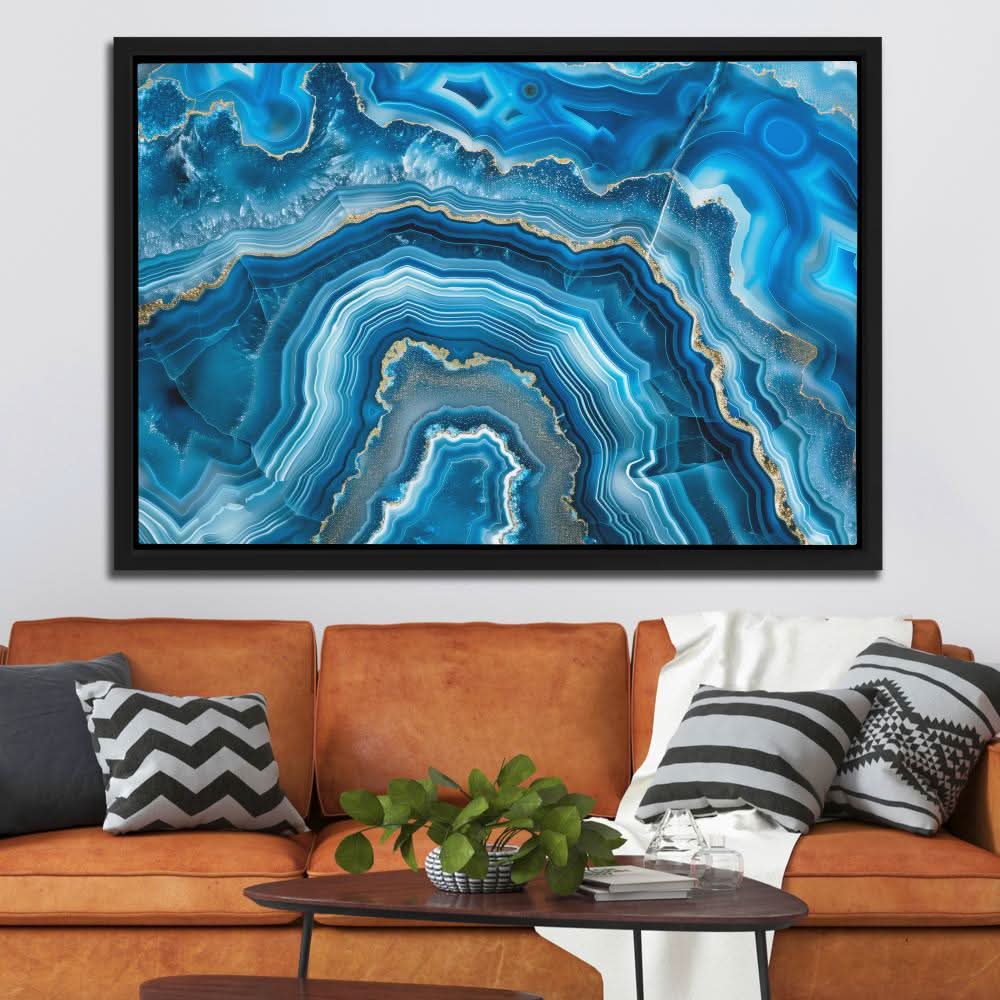 Blue Mineral - Large Abstract Canvas Print