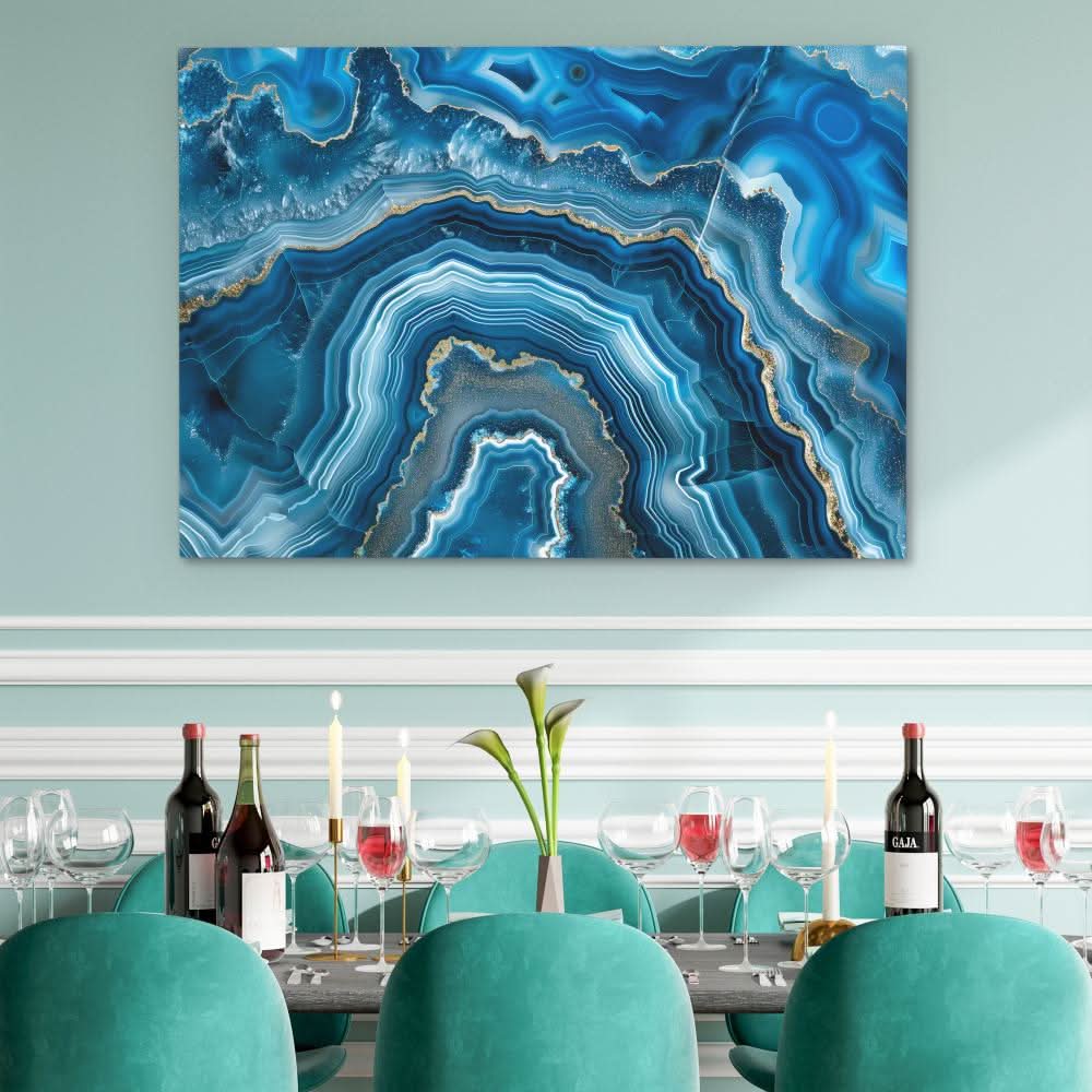 Blue Mineral - Blue Geode Canvas Print