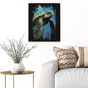 Blue Sea Turtle - Luxury Wall Art