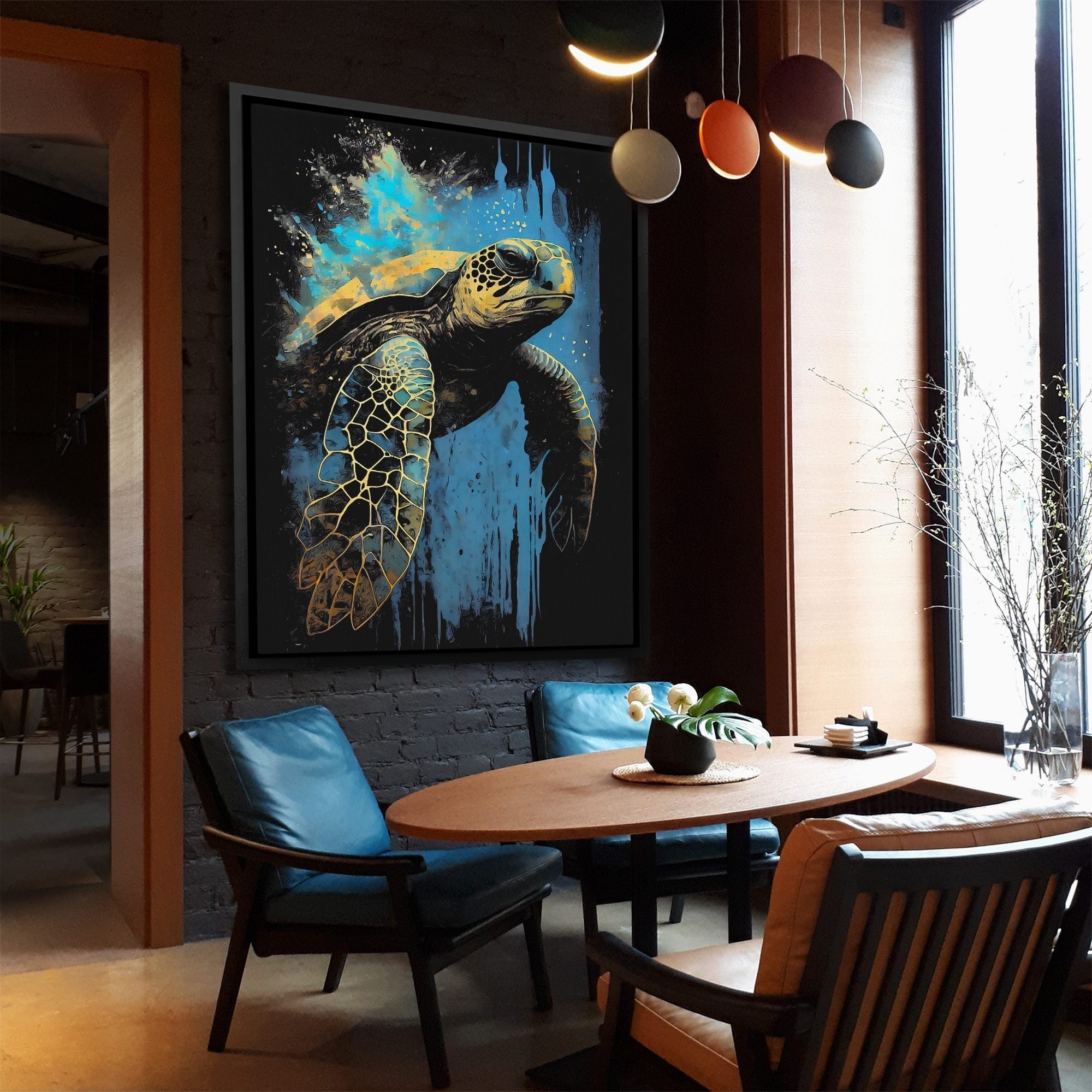 Blue Sea Turtle - Luxury Wall Art