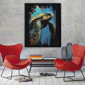 Blue Sea Turtle - Luxury Wall Art