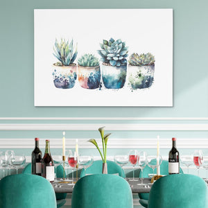 Blue Shades Succulents - Luxury Wall Art