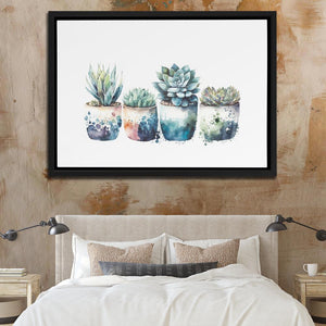 Blue Shades Succulents - Luxury Wall Art