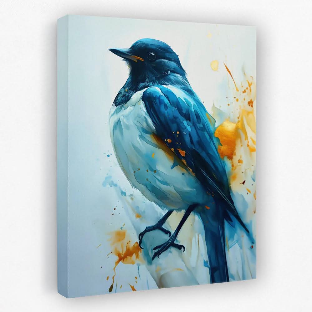 Blue Sparrow - Animals Canvas Wall Art
